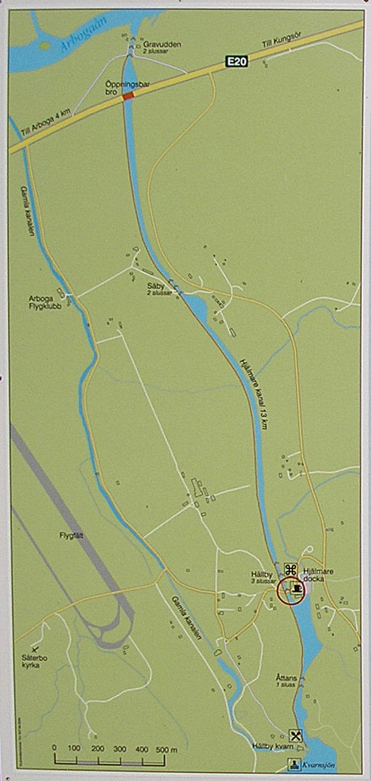 Karta över Hjälmare kanals norra del
